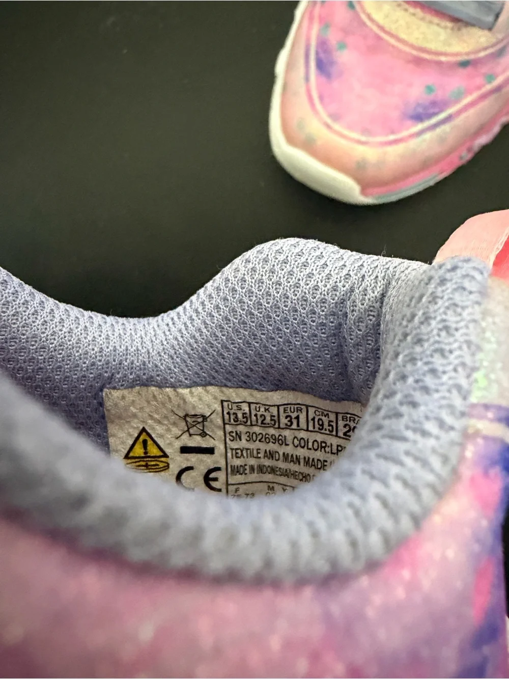 Skechers Kids Pink and Purple Glitter Heart-Trim Light-Up Sneakers